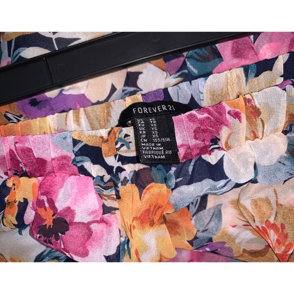 Forever 21 Raspberry Orange Floral High Low Skirt - Picture 5 of 5